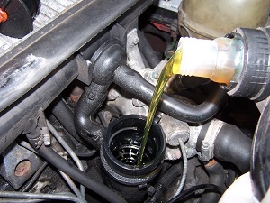 Changing oil in car