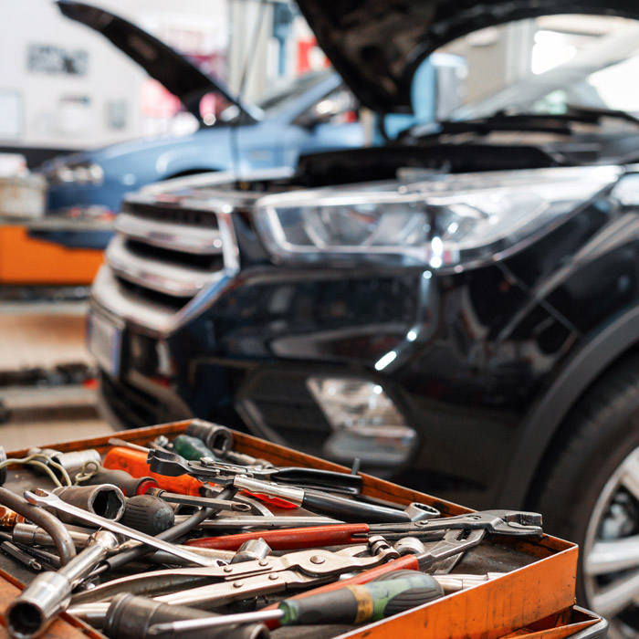 tool box next to car